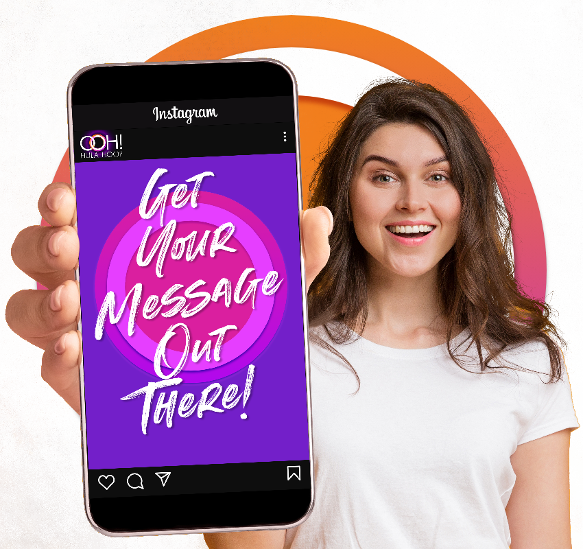 A woman holding a mobile phone